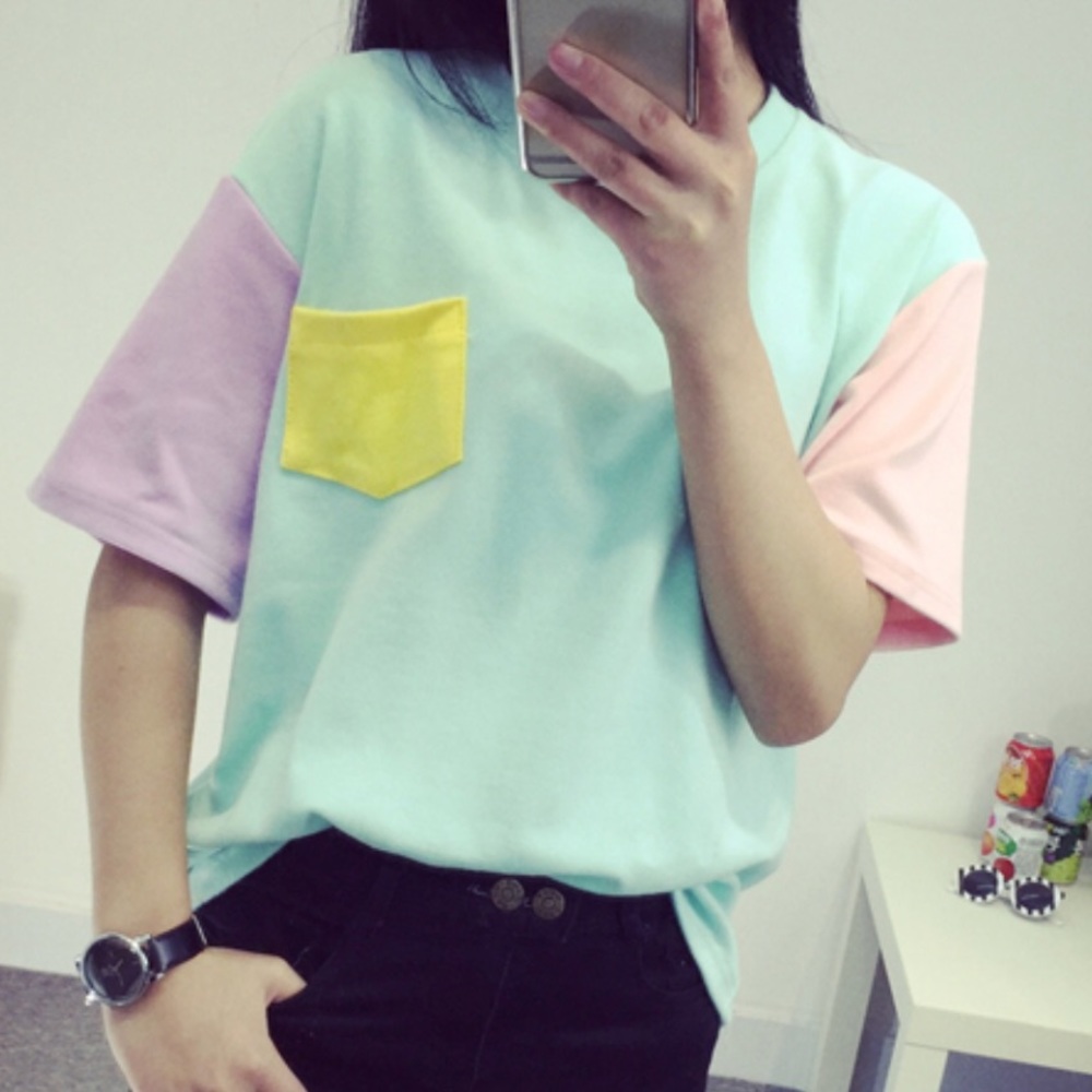 Pastel block tee shirt